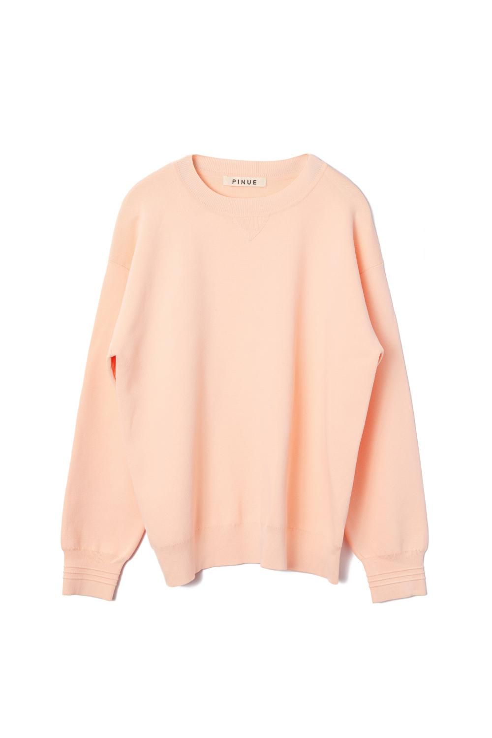 スウェットライクニットトップス(PEACH) - PINUE スウェットライクニットトップス(PEACH) - PINUE