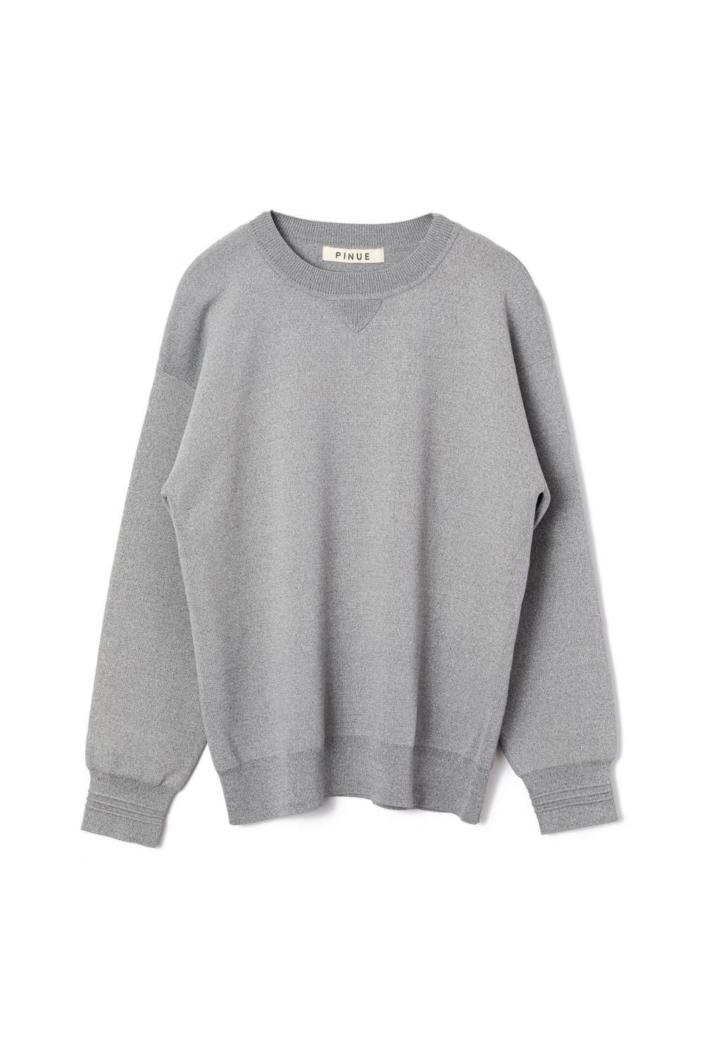 スウェットライクニットトップス(GRAY) - PINUE スウェットライクニットトップス(GRAY) - PINUE