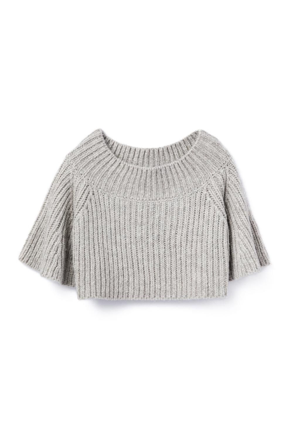 フレアスリーブニットトップス（GRAY） - PINUE