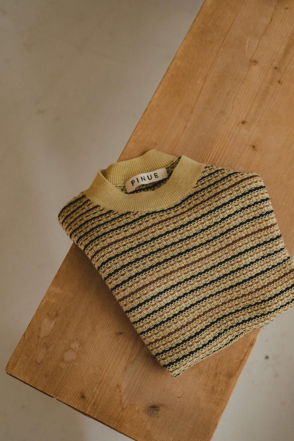マルチボーダーニットトップス(YELLOW) - PINUE マルチボーダーニットトップス(YELLOW) - PINUE
