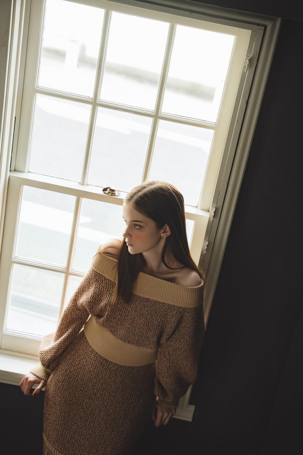ステッチニットセットアップ（IVORY） - PINUE