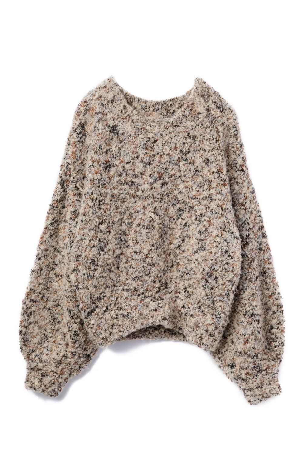 MIXヤーンニットトップス(BEIGE) - PINUE MIXヤーンニットトップス(BEIGE) - PINUE