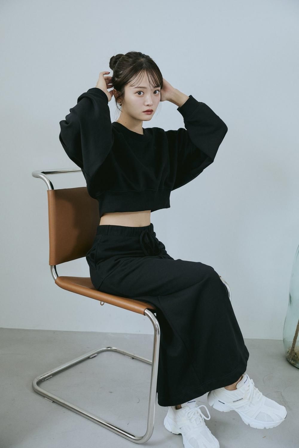 スリットスリーブカットセットアップ（GRAY） - PINUE