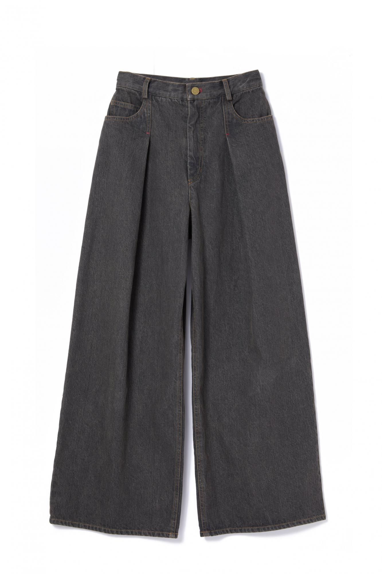 タックステッチデニムパンツ(BLACK) - PINUE タックステッチデニムパンツ(BLACK) - PINUE