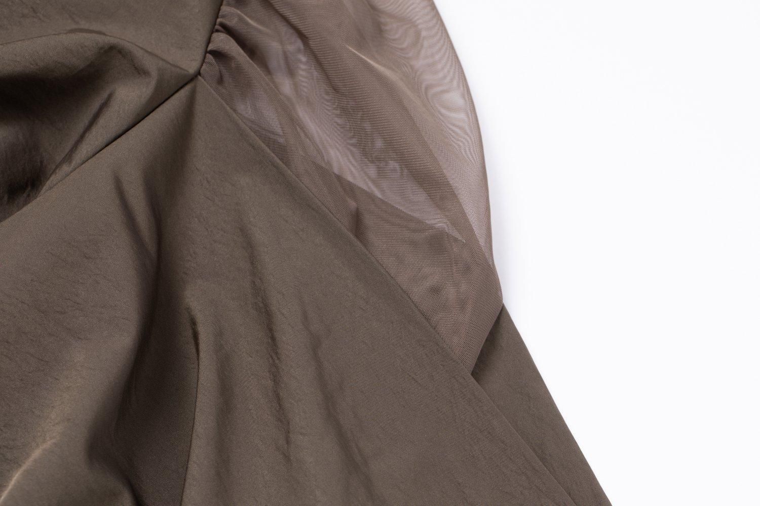 ドレープスリーブドレス(GRAYISH BROWN) - PINUE ドレープスリーブドレス(GRAYISH BROWN) - PINUE