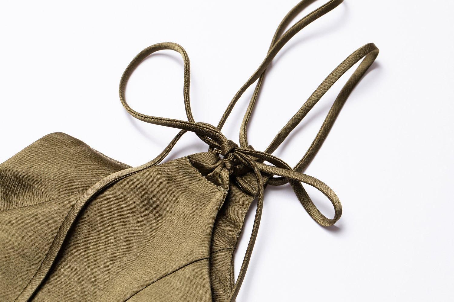 フリルボレロ+キャミドレスセット(KHAKI) - PINUE フリルボレロ+キャミドレスセット(KHAKI) - PINUE