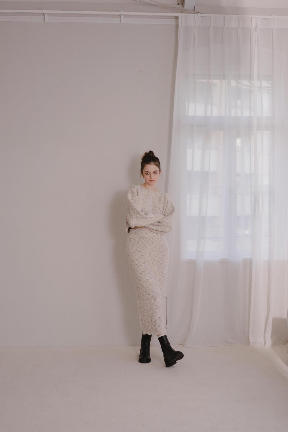 ステッチニットセットアップ（IVORY） - PINUE