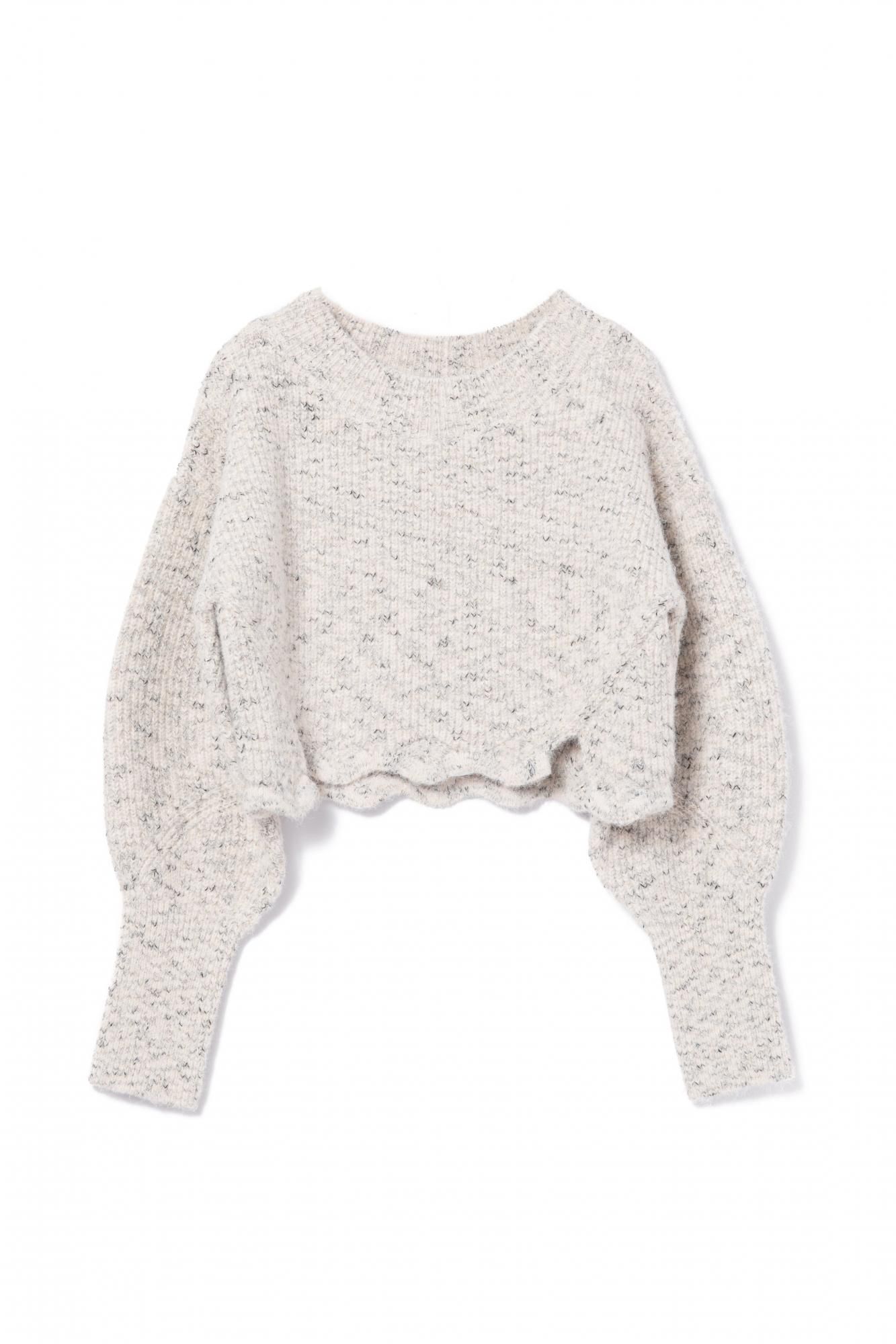スカラヘムニットセットアップ(IVORY) - PINUE スカラヘムニットセットアップ(IVORY) - PINUE