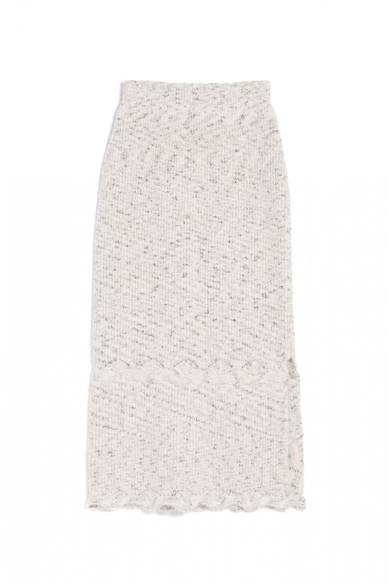 スカラヘムニットセットアップ(IVORY) - PINUE スカラヘムニットセットアップ(IVORY) - PINUE