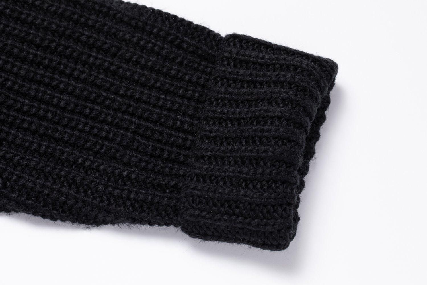 ワッフルニットトップス（BLACK） - PINUE
