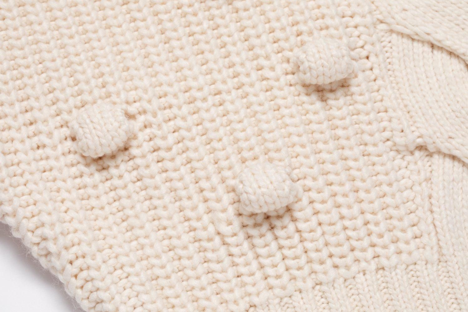 ポップコーンニットトップス(IVORY) - PINUE ポップコーンニットトップス(IVORY) - PINUE