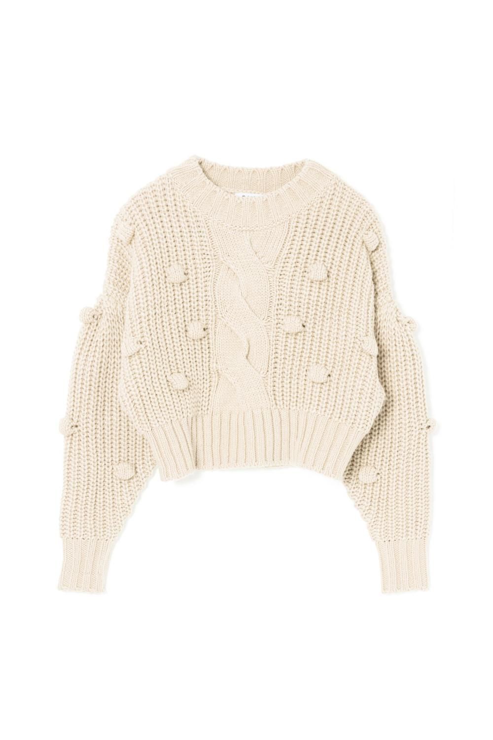 ポップコーンニットトップス(IVORY) - PINUE ポップコーンニットトップス(IVORY) - PINUE