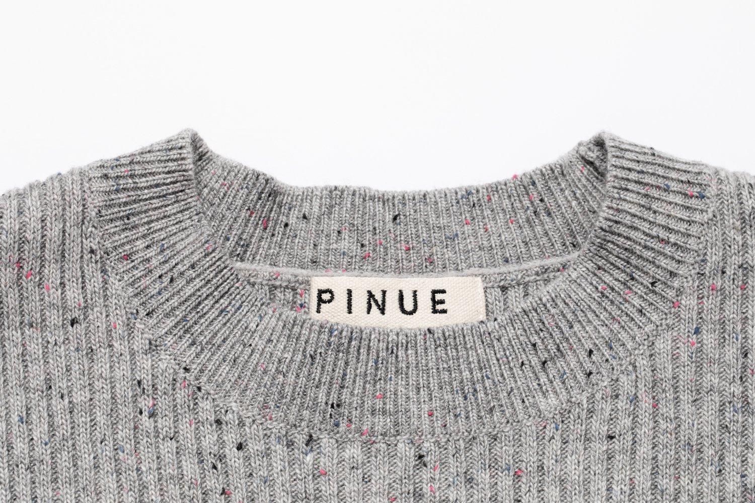 カラーネップリブニットトップス（GRAY） - PINUE