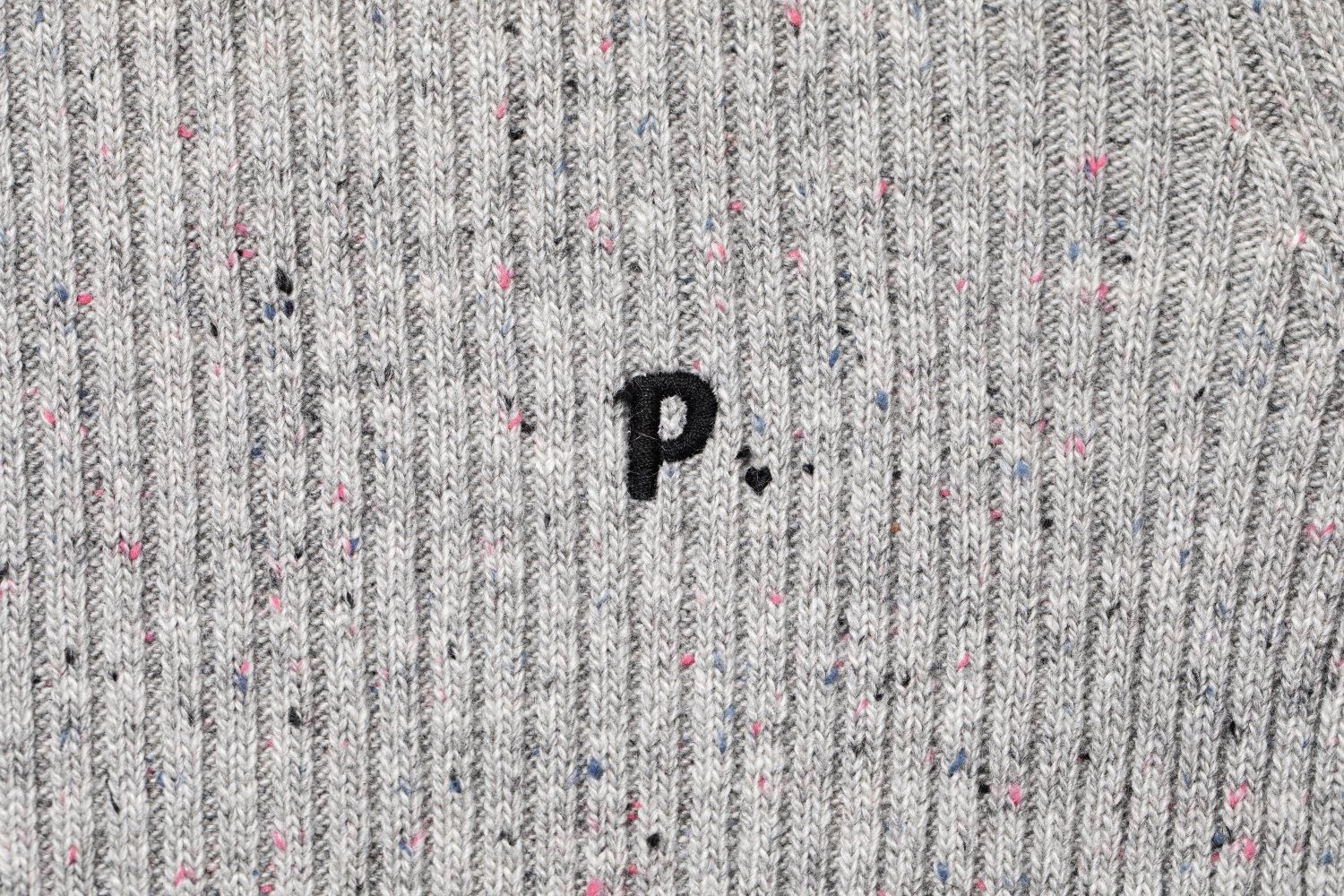 カラーネップリブニットトップス（GRAY） - PINUE