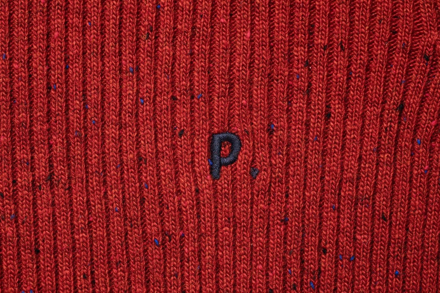 カラーネップリブニットトップス（RED） - PINUE