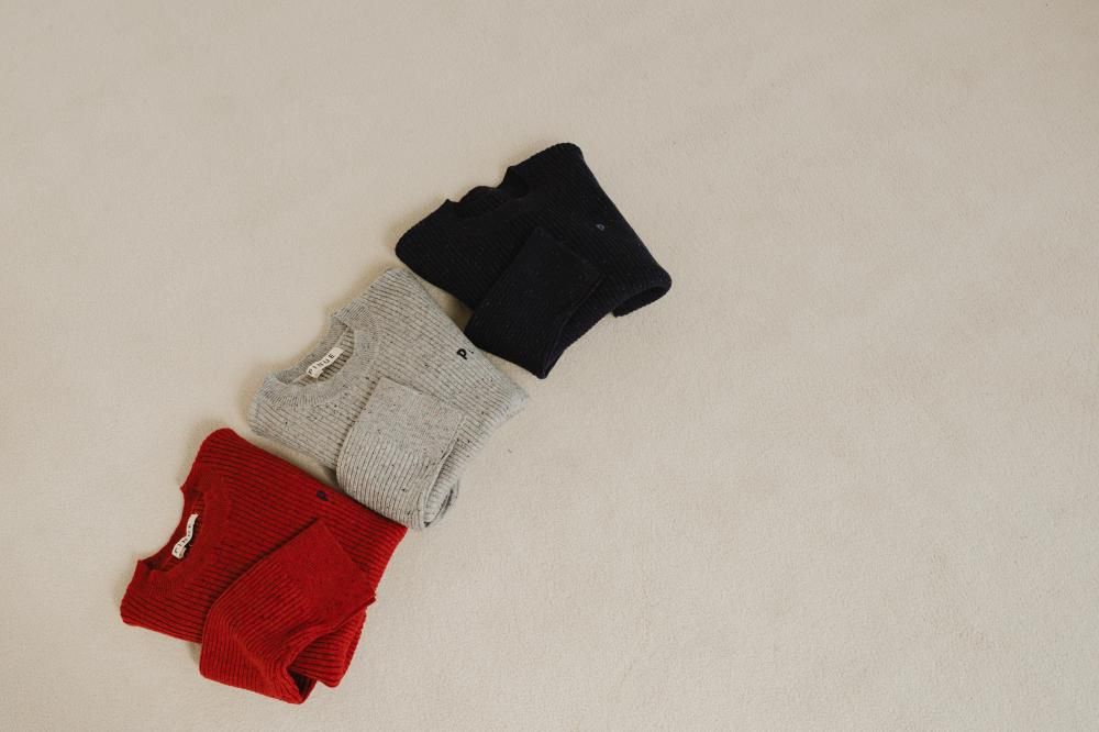 カラーネップリブニットトップス（GRAY） - PINUE