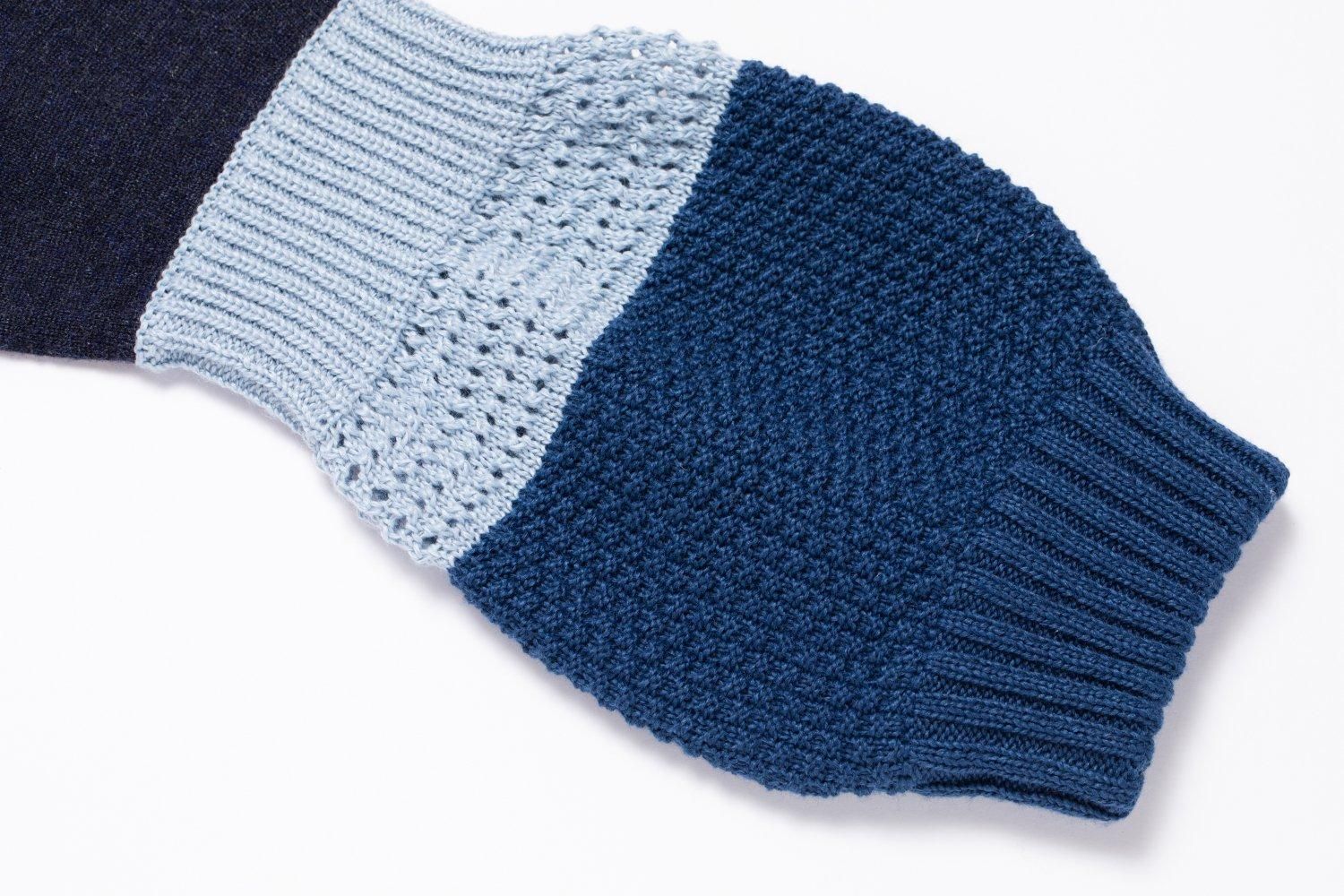 ダブルカフニットトップス(NAVY) - PINUE ダブルカフニットトップス(NAVY) - PINUE