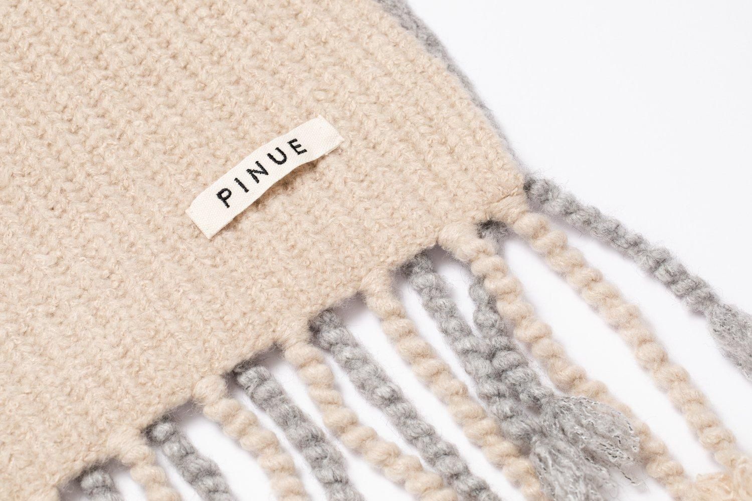 トライカラーニットマフラー(IVORY) - PINUE トライカラーニットマフラー(IVORY) - PINUE