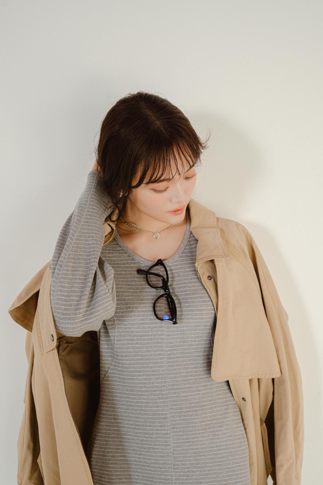 フロントジップトレンチコート(BEIGE) - PINUE フロントジップトレンチコート(BEIGE) - PINUE