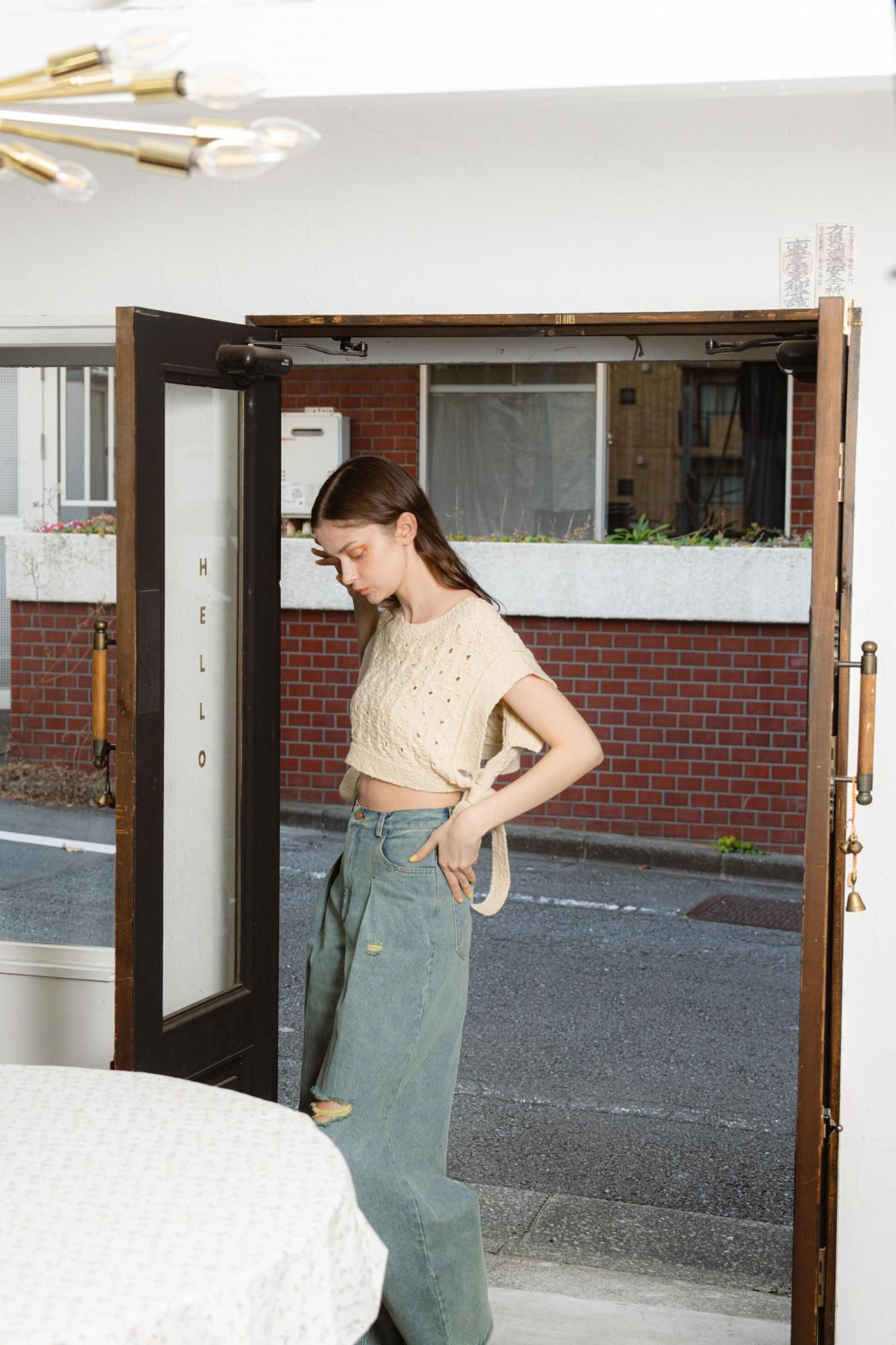 高感度ショップで2023年売れたブランド ダメージタックデニムパンツ（OLD BLUE） - PINUE パンツ