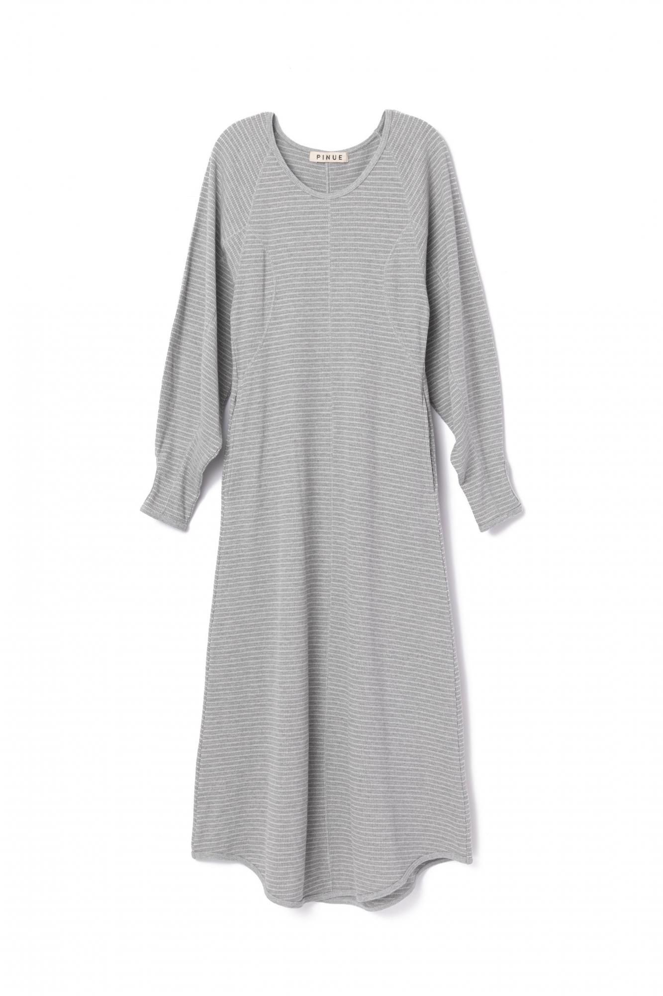 ボーダーサーマルワンピース(GRAY) - PINUE ボーダーサーマルワンピース(GRAY) - PINUE