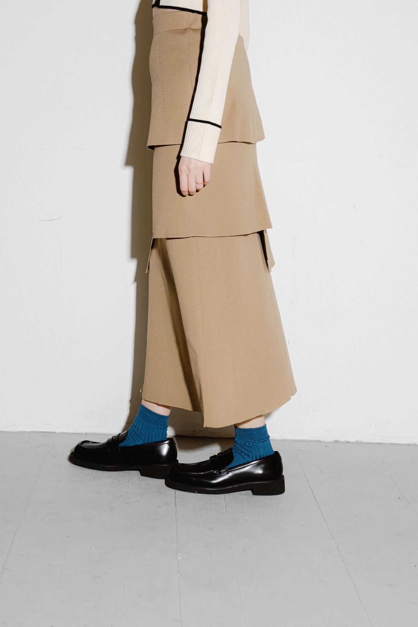 pinue【タグあり】ニットティアードスカート（BEIGE） ニットティアードスカート（BEIGE） - PINUE