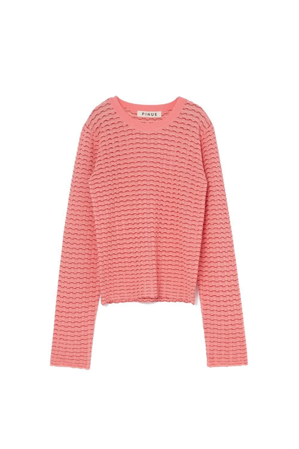 PINUE 名古屋ポップアップミニボーダーニットトップス（CHERRY RED） ウェーブボーダーニットトップス（PINK） - PINUE