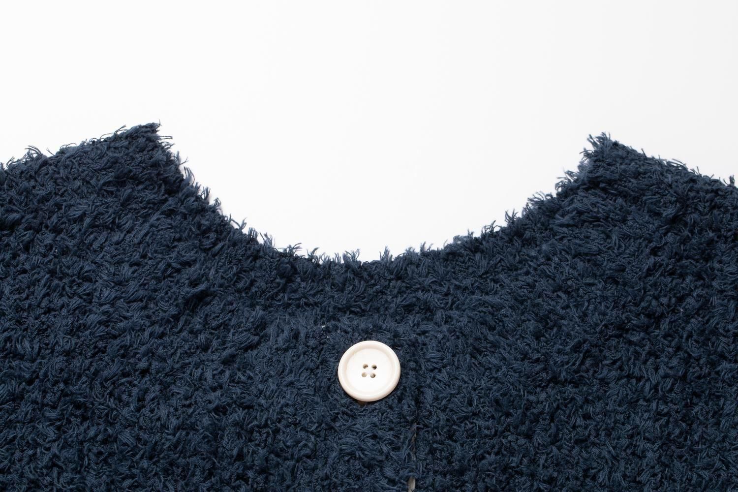 フリンジヤーンニットカーディガン(NAVY) - PINUE フリンジヤーンニットカーディガン(NAVY) - PINUE