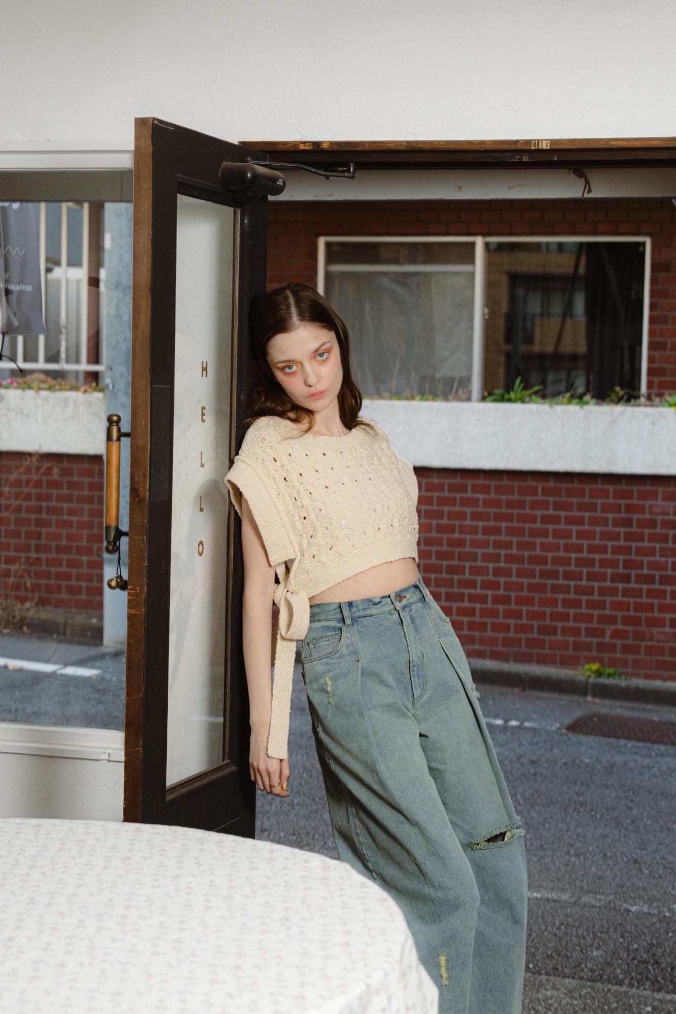 ショートニットジレ（WHITE） - PINUE