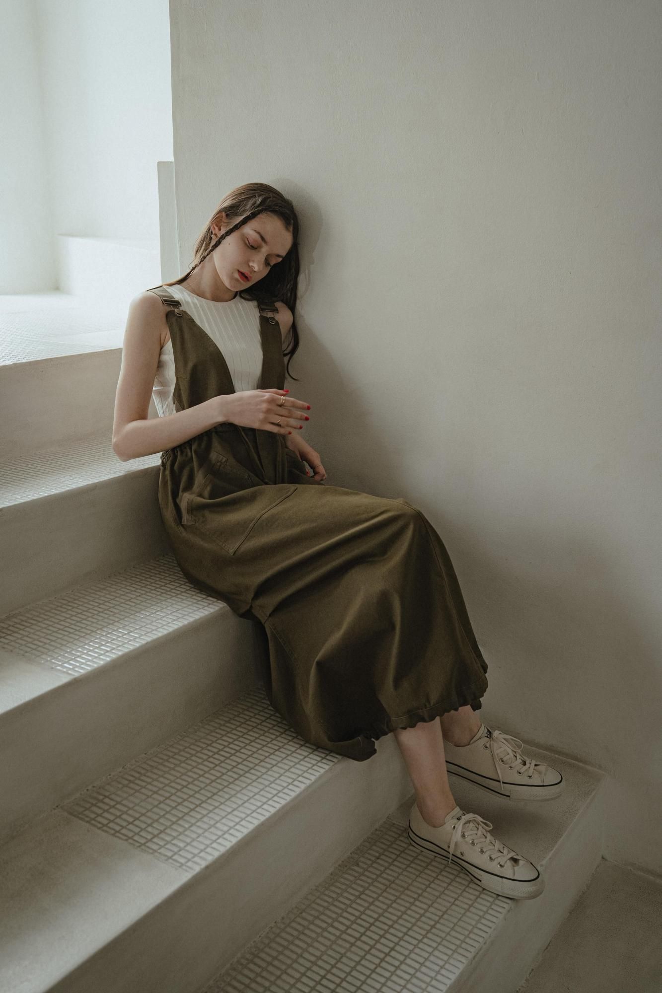 ドロストヘムジャンパースカート（KHAKI） - PINUE