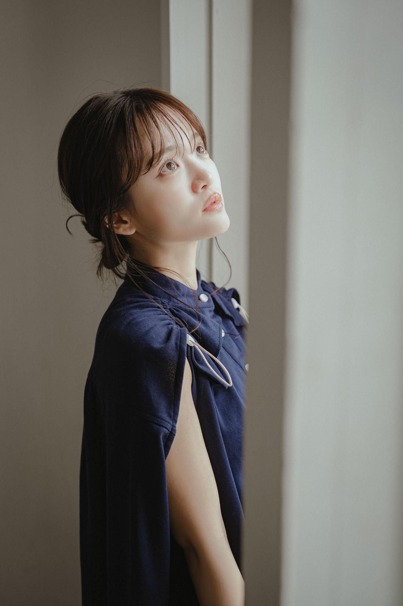 ドロストショルダーミニワンピース（NAVY） - PINUE