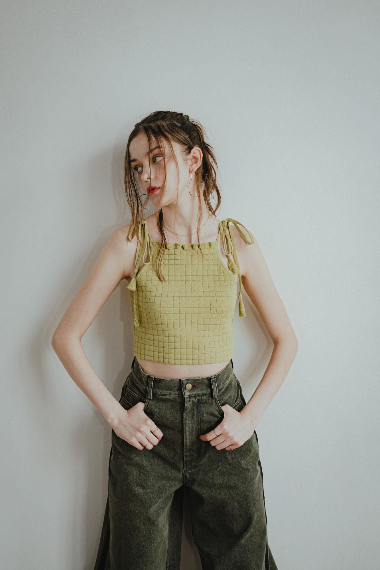 サイドラインデニムパンツ（BLACK） - PINUE