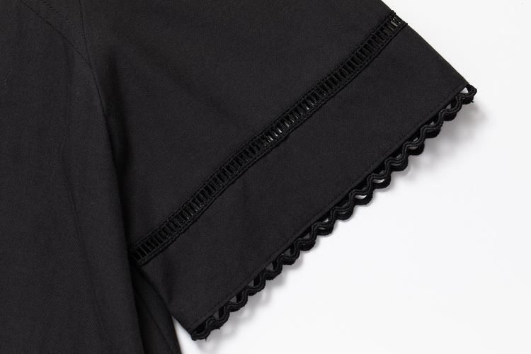【新品タグ付き】【PINUE】レーストリムワンピース (ブラック) レーストリムワンピース（BLACK） - PINUE