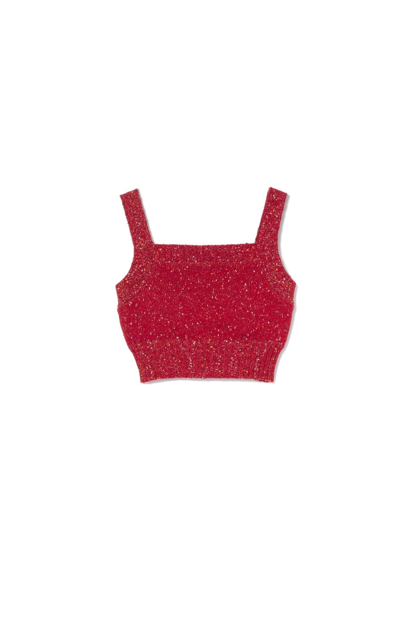 カラーネップニットセットアップ（RED） - PINUE