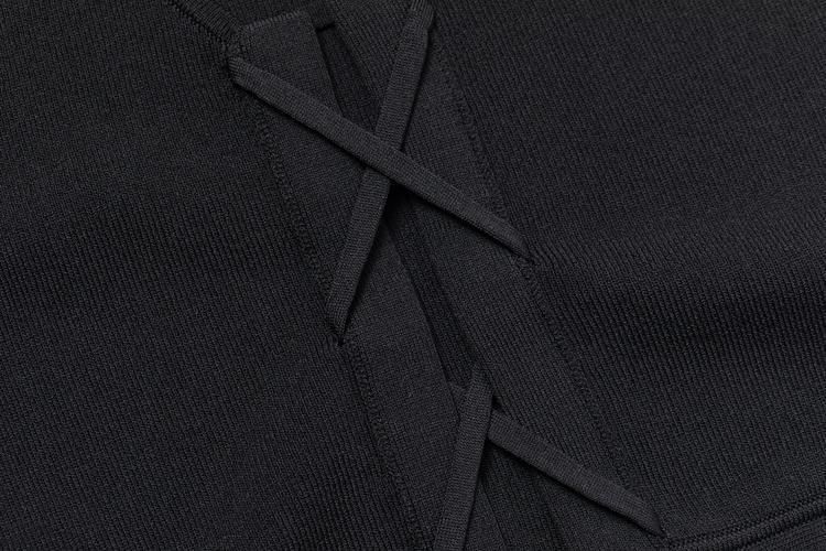 【pinue】スリットスリーブカットセットアップ スカラニットセットアップ（BLACK） - PINUE