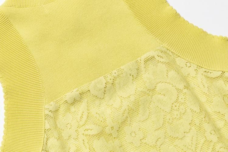 pinue ニットコンビレースワンピース　ライム ニットコンビレースワンピース（LIME） - PINUE