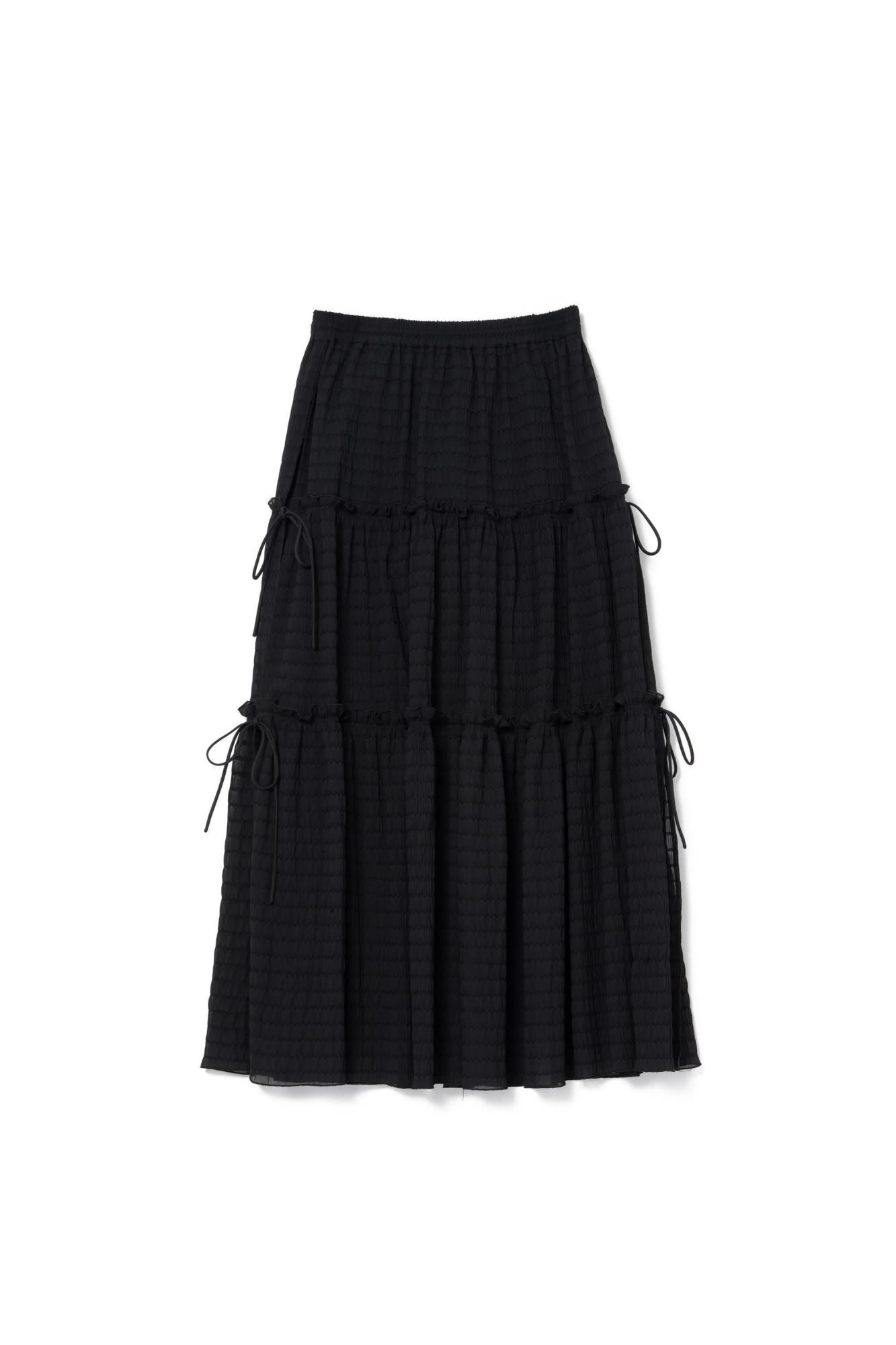 PINUE ニットティアードスカートブラック　S ニットティアードスカート（BLACK） - PINUE
