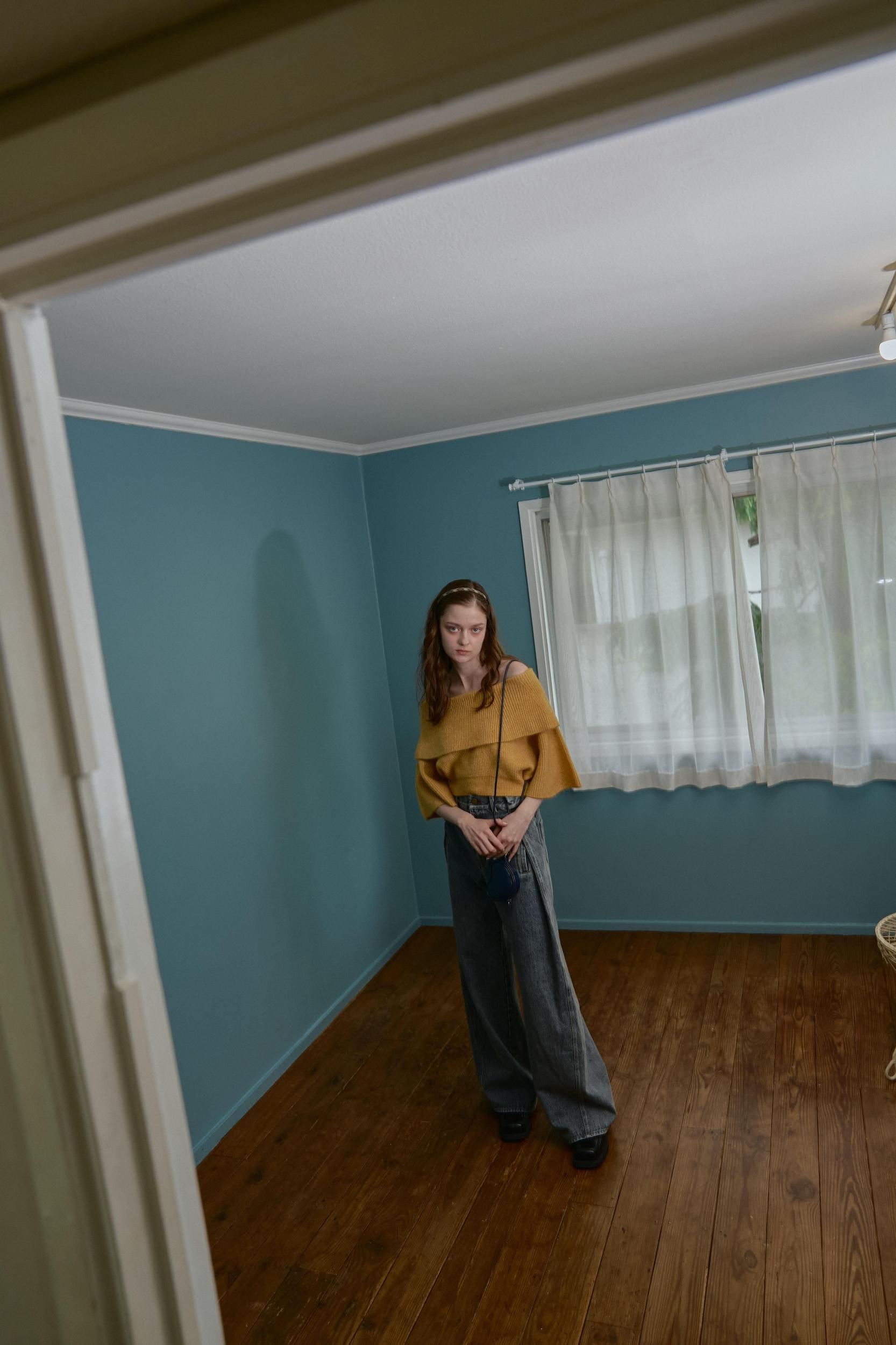 pinue ピヌエ　サイドタックデニムパンツ pinue サイドタックデニムパンツ（BLUE）