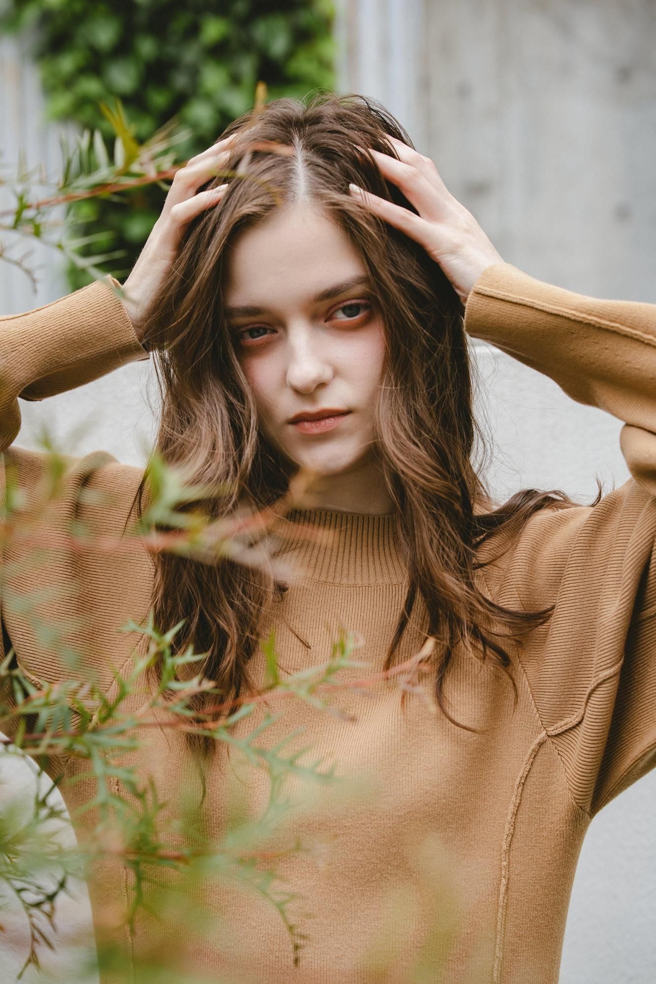 PINUE スリットヘムニットワンピース スリットヘムニットワンピース(CAMEL) - PINUE