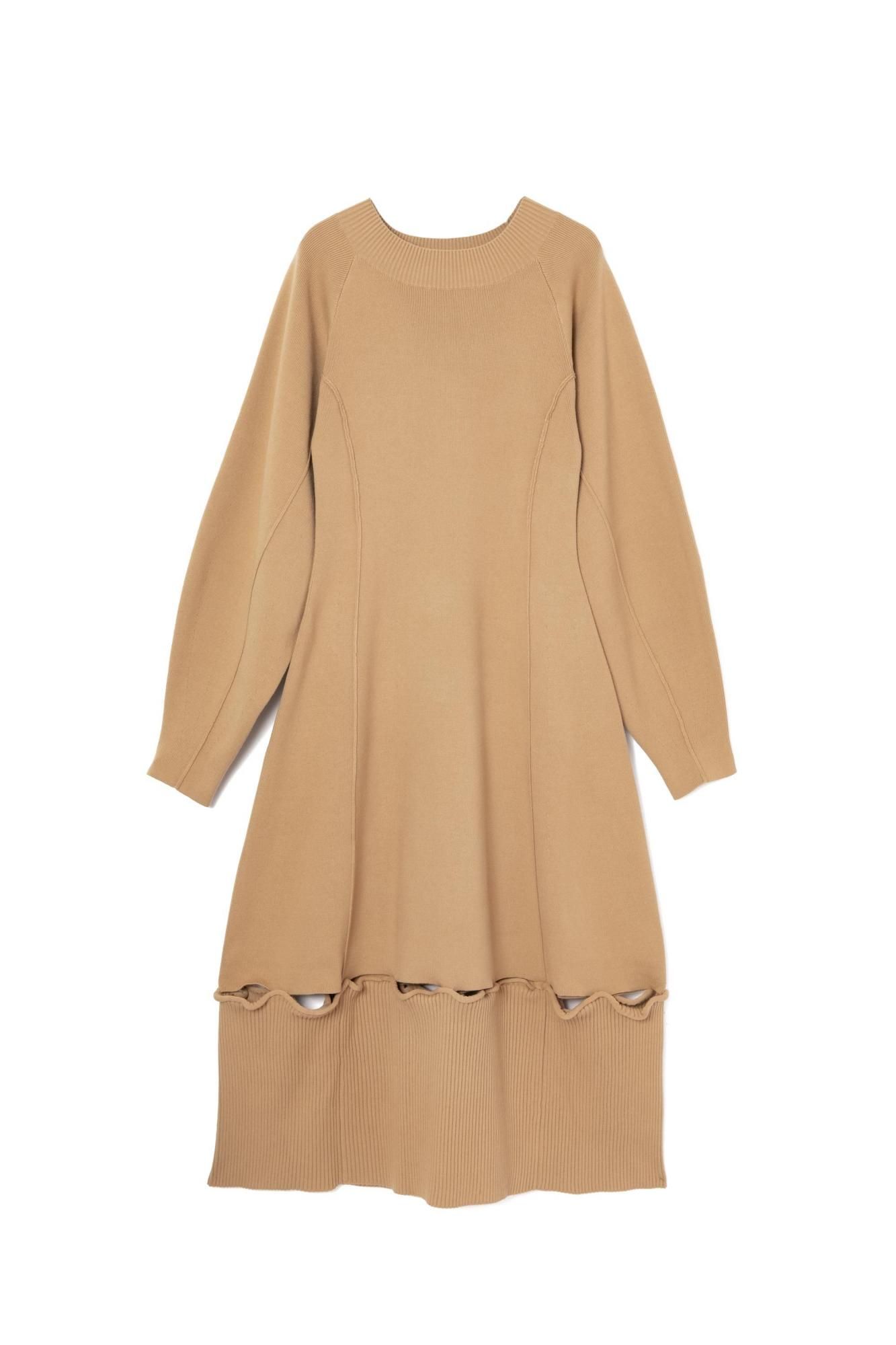 PINUE スリットヘムニットワンピース スリットヘムニットワンピース（CAMEL） - PINUE