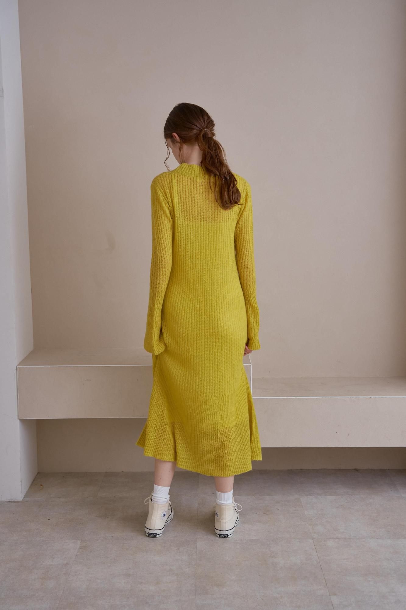 ワンピース purine シアーニットワンピース（LIME） - PINUE