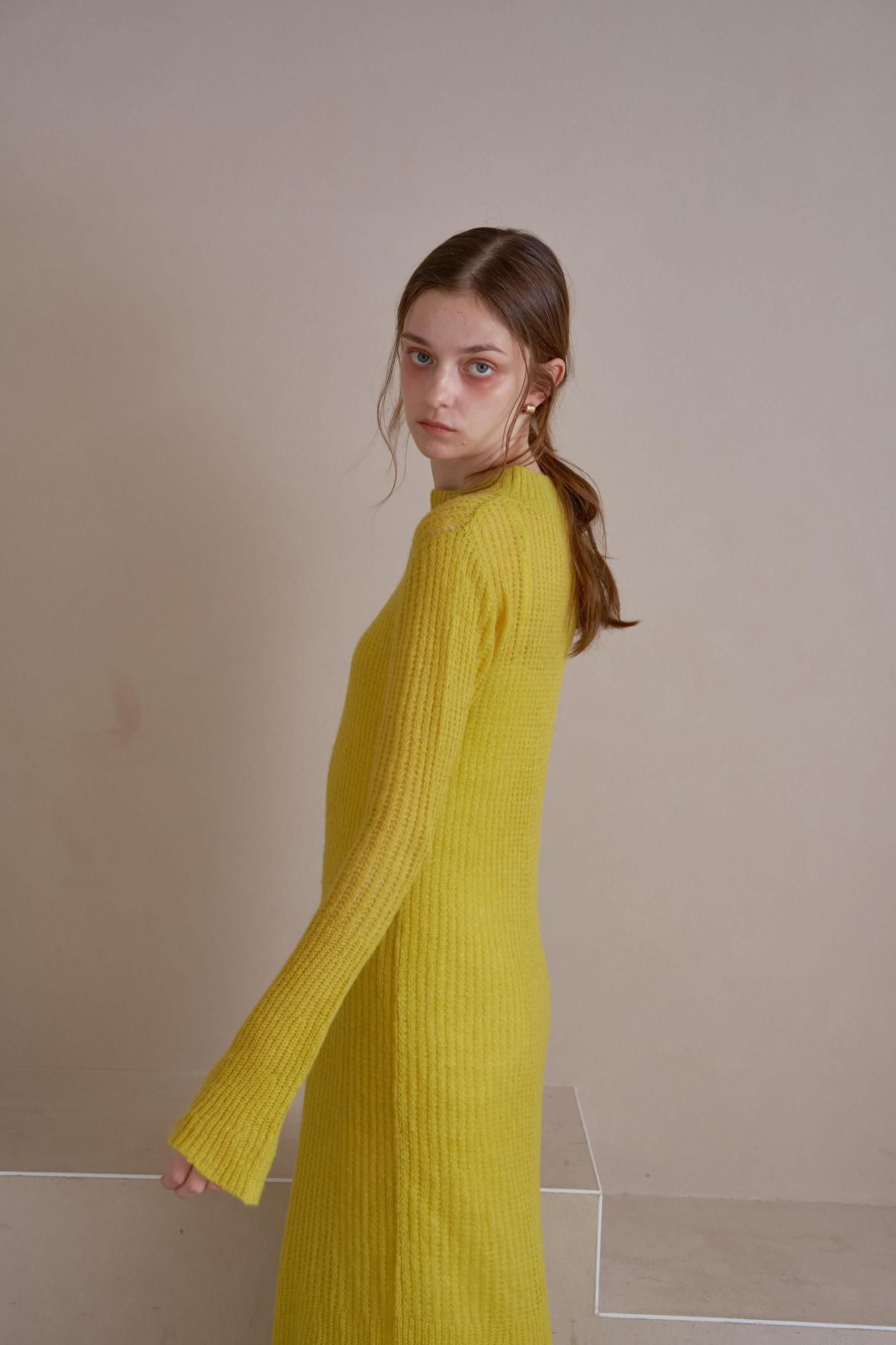 シアーニットワンピース（LIME） - PINUE