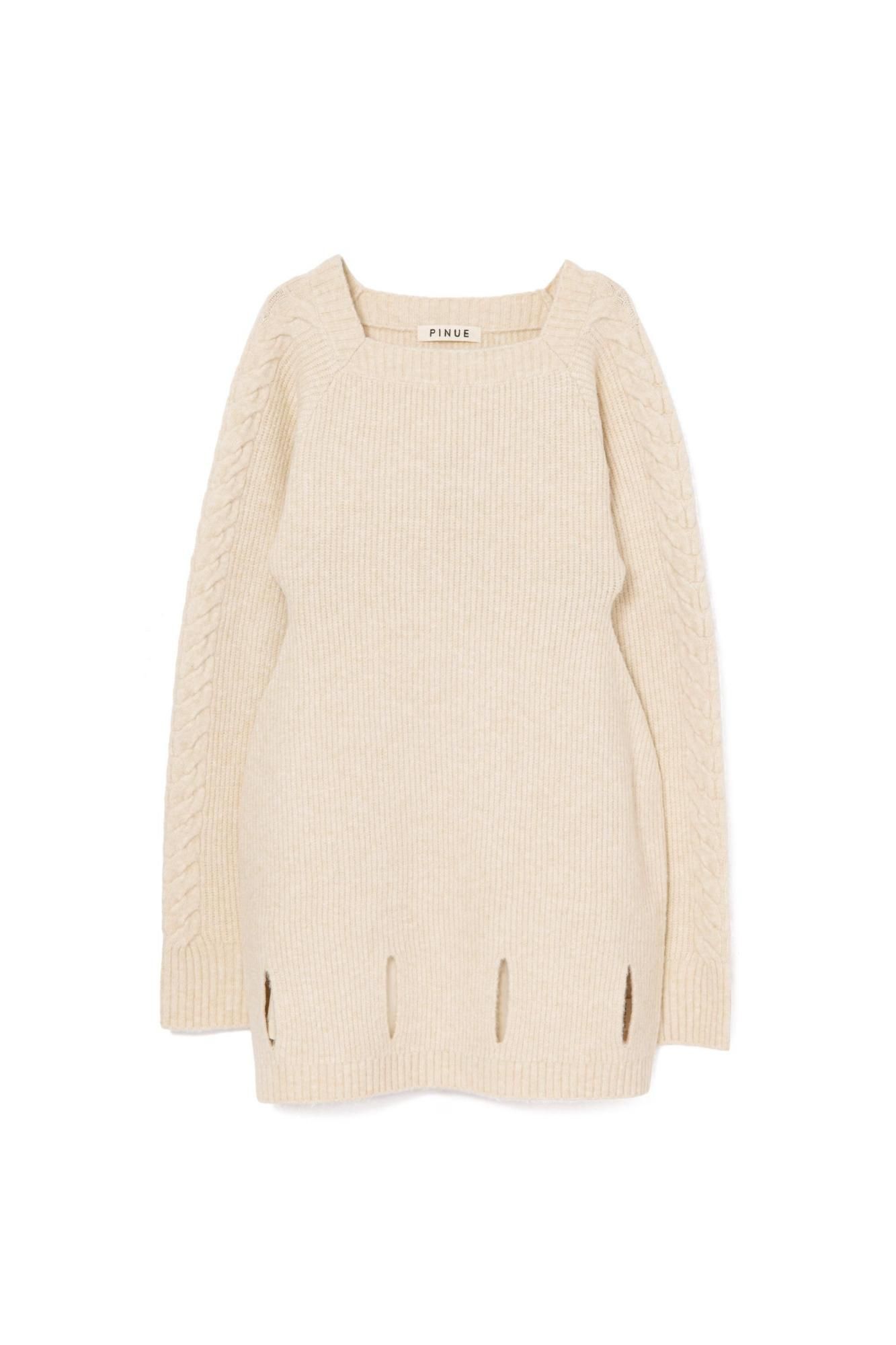 【takaotoko】PINUE ミニニットワンピース（CREAM） ミニニットワンピース（CREAM） - PINUE