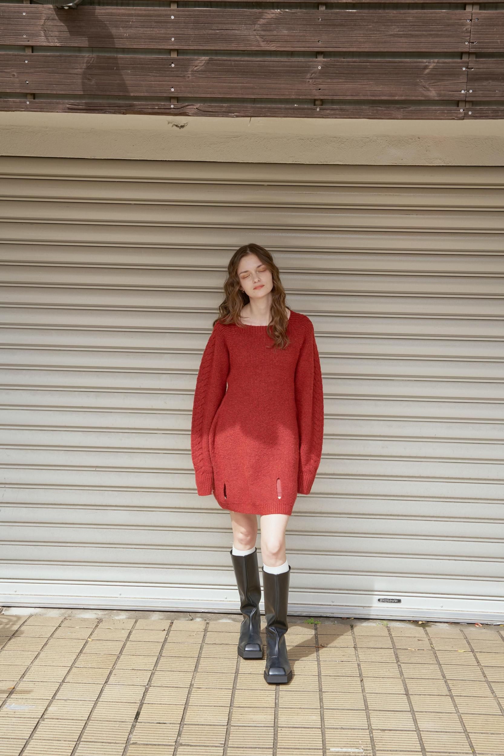 ❤️24冬新作 新品♡ SelfPortrait 赤ニットミニワンピース♡　D06 miniministore ニットワンピース ミニ タイトワンピース