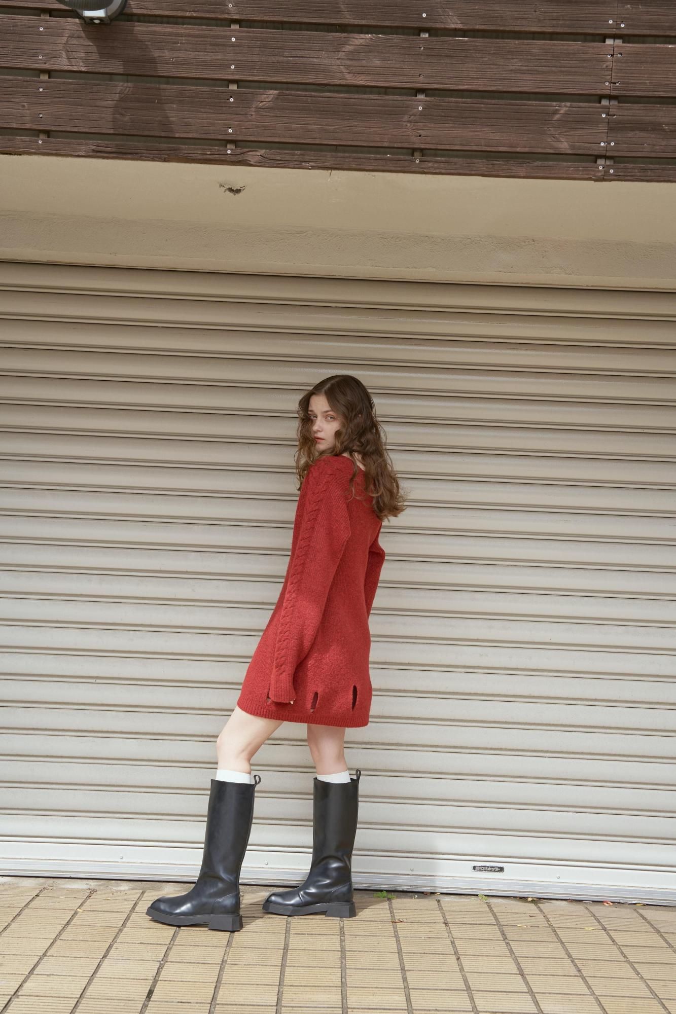 ミニニットワンピース（RED） - PINUE