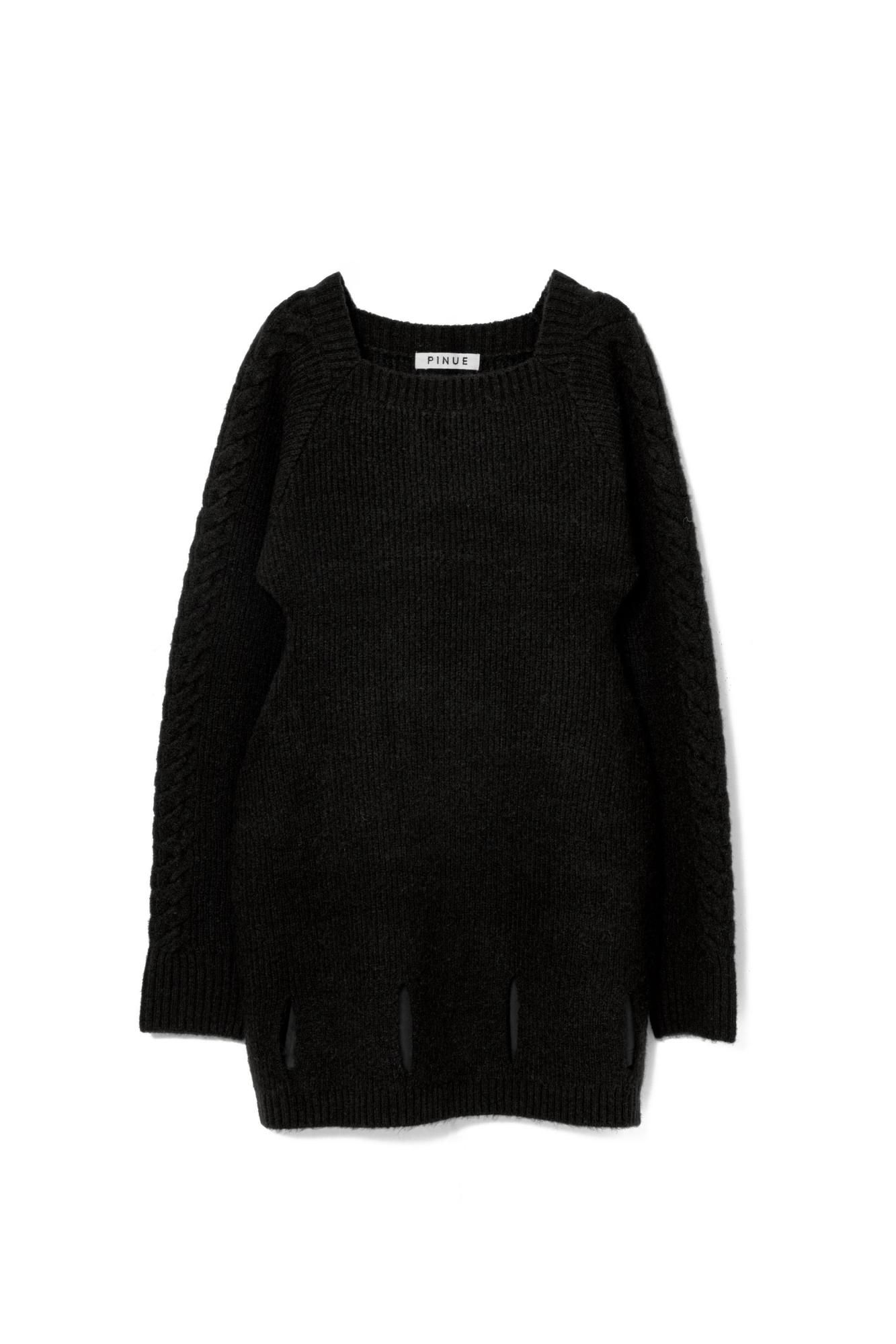 【takaotoko】PINUE ミニニットワンピース（CREAM） ミニフレアニットワンピース（BEIGE） - PINUE