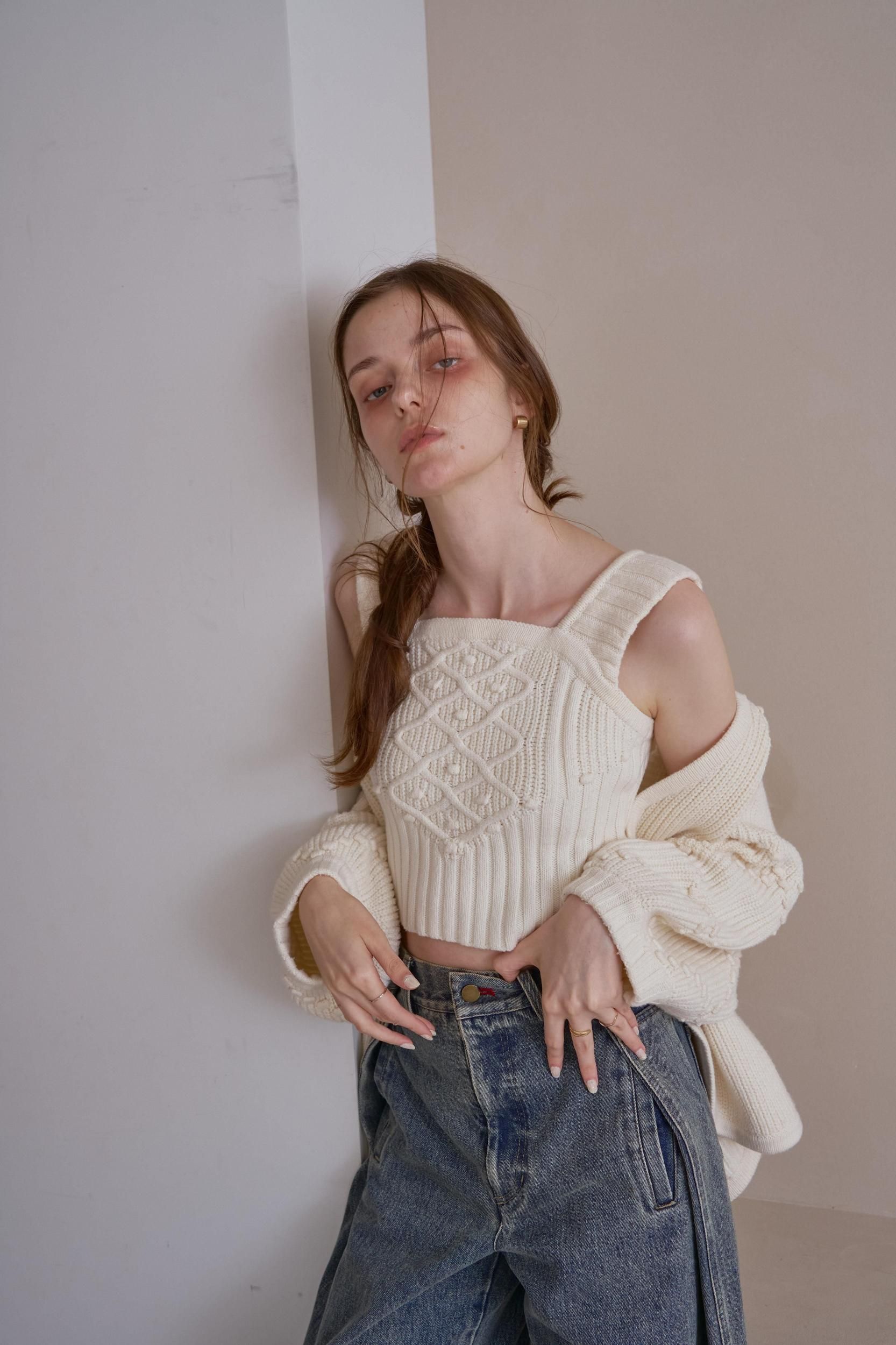 pinue ニットタンク&カーデセット ニットタンク＆カーデセット（WHITE） - PINUE