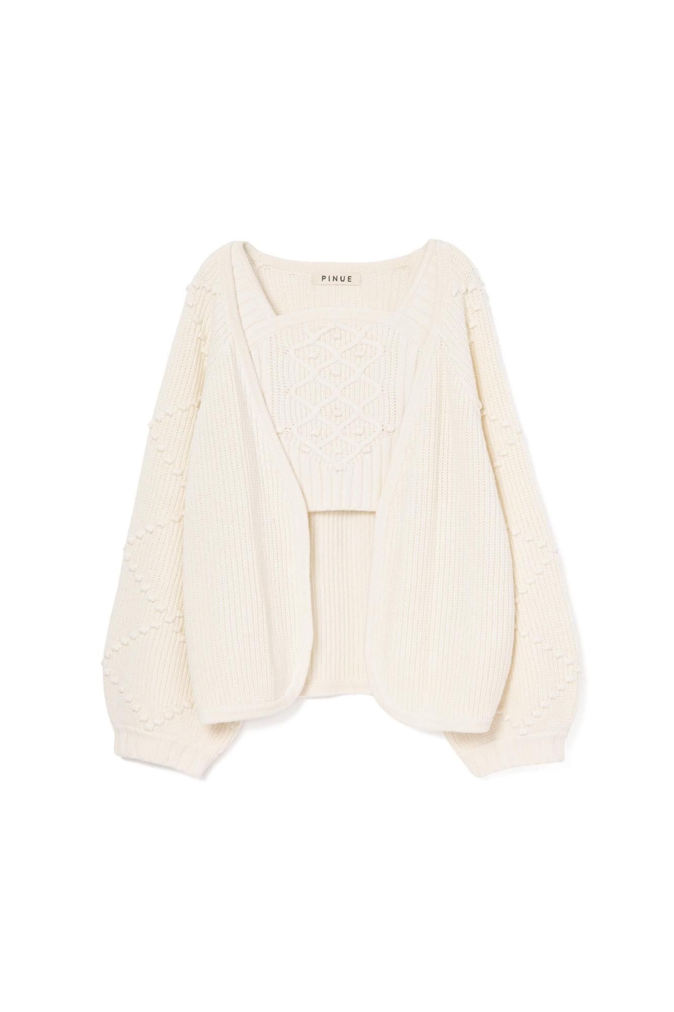pinue ニットタンク&カーデセット ニットタンク＆カーデセット（WHITE） - PINUE