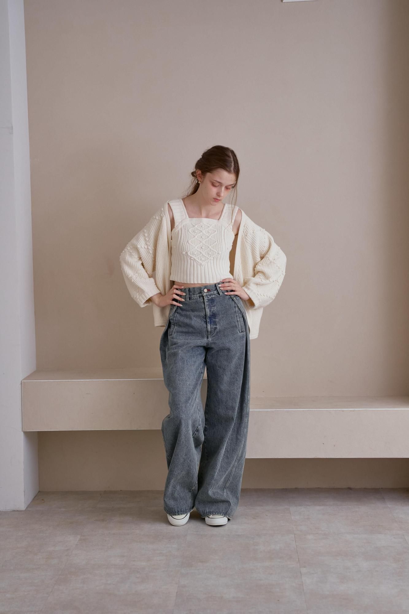 pinue ニットタンク&カーデセット ニットタンク＆カーデセット（WHITE） - PINUE