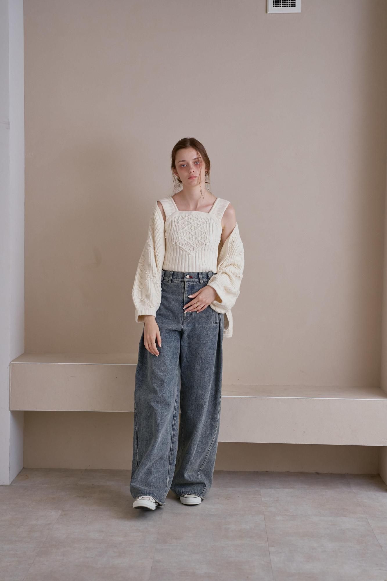 pinue ニットタンク&カーデセット ニットタンク＆カーデセット（WHITE） - PINUE